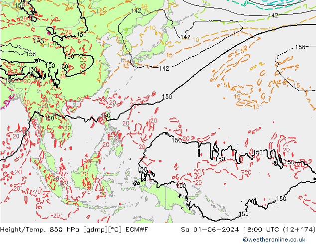 Z500/Rain (+SLP)/Z850 ECMWF Sa 01.06.2024 18 UTC