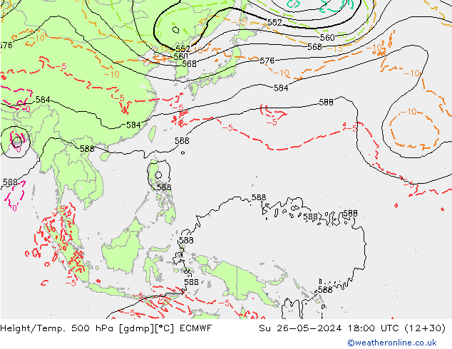 Z500/Rain (+SLP)/Z850 ECMWF dim 26.05.2024 18 UTC