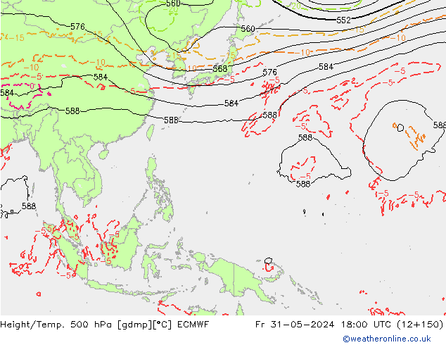 Géop./Temp. 500 hPa ECMWF ven 31.05.2024 18 UTC