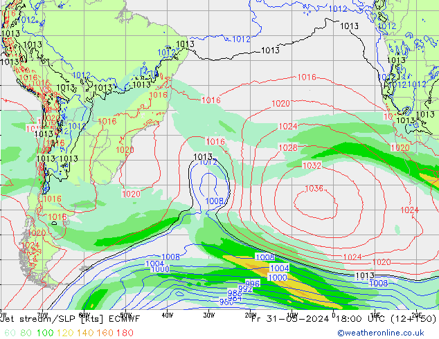 Jet stream ECMWF Sex 31.05.2024 18 UTC