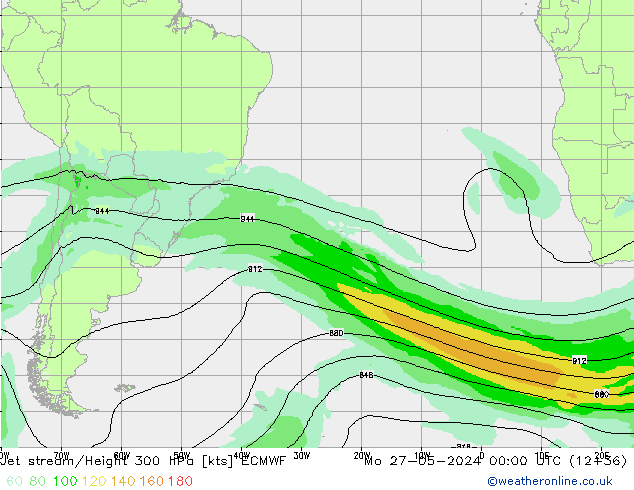 Corrente a getto ECMWF lun 27.05.2024 00 UTC