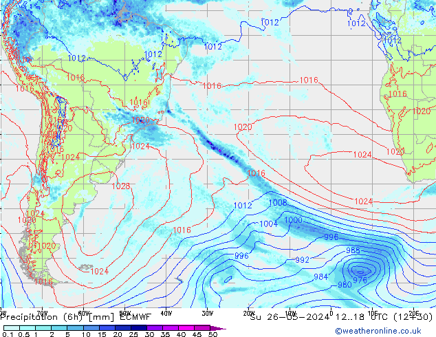 Z500/Regen(+SLP)/Z850 ECMWF zo 26.05.2024 18 UTC