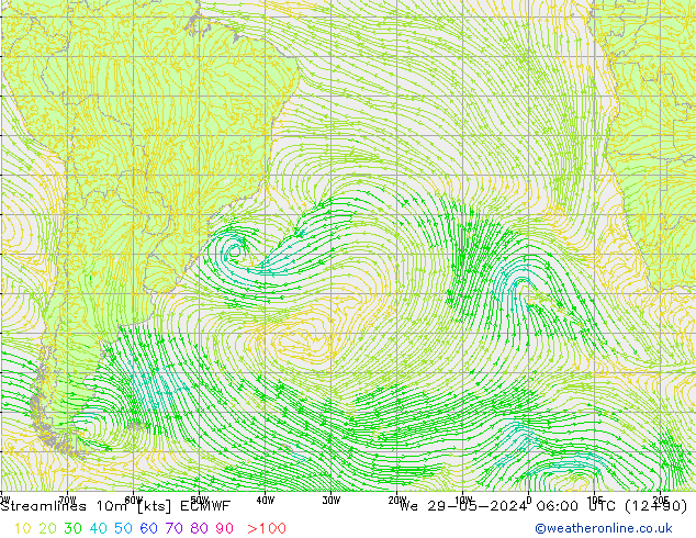 Rüzgar 10m ECMWF Çar 29.05.2024 06 UTC