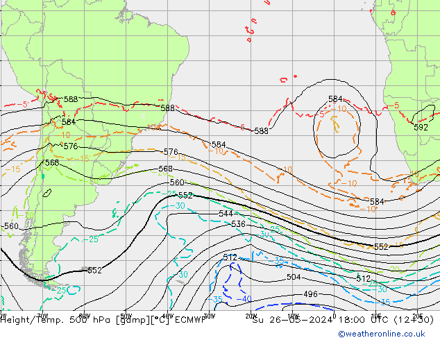 Z500/Regen(+SLP)/Z850 ECMWF zo 26.05.2024 18 UTC