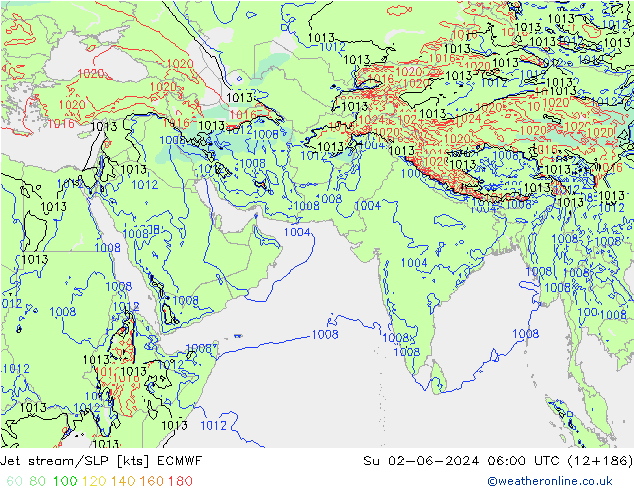 Polarjet/Bodendruck ECMWF So 02.06.2024 06 UTC