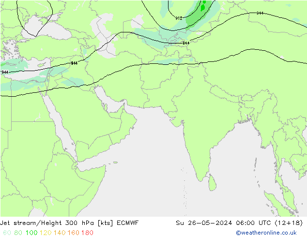 Jet stream/Height 300 hPa ECMWF Su 26.05.2024 06 UTC