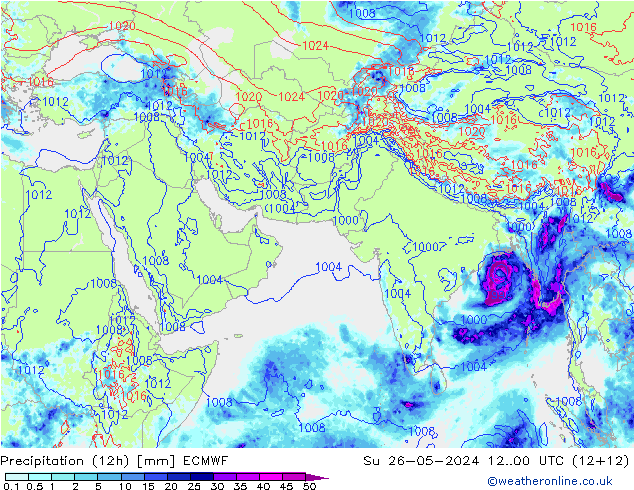 opad (12h) ECMWF nie. 26.05.2024 00 UTC