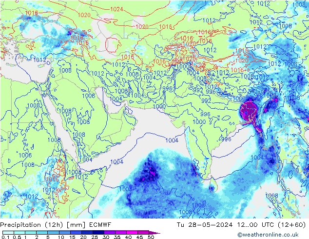 Yağış (12h) ECMWF Sa 28.05.2024 00 UTC