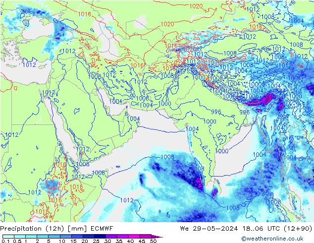 Precipitazione (12h) ECMWF mer 29.05.2024 06 UTC