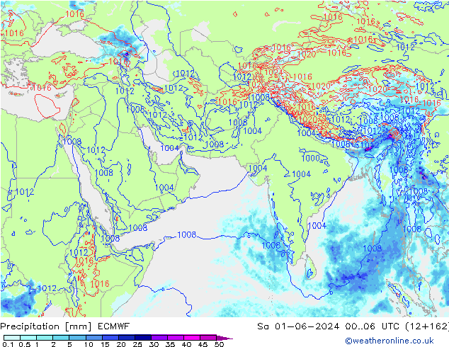 Niederschlag ECMWF Sa 01.06.2024 06 UTC