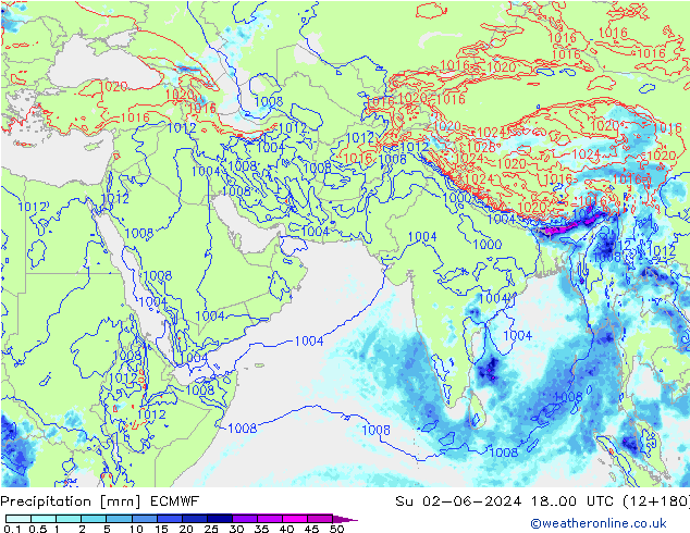 降水 ECMWF 星期日 02.06.2024 00 UTC