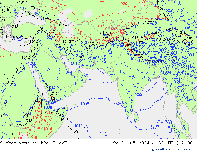 Atmosférický tlak ECMWF St 29.05.2024 06 UTC