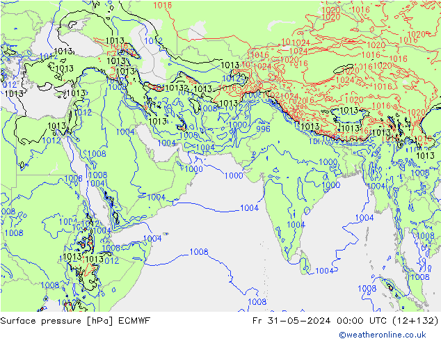 ciśnienie ECMWF pt. 31.05.2024 00 UTC