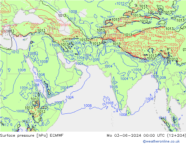 Surface pressure ECMWF Mo 03.06.2024 00 UTC