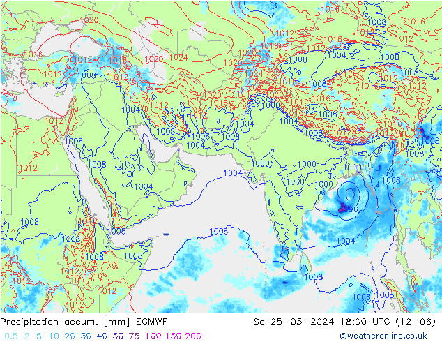 Precipitation accum. ECMWF  25.05.2024 18 UTC