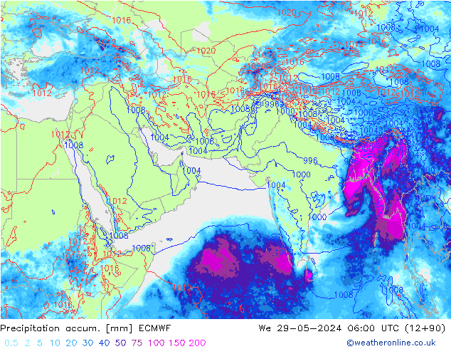 Toplam Yağış ECMWF Çar 29.05.2024 06 UTC