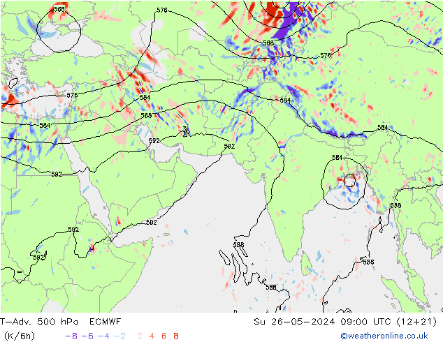 T-Adv. 500 hPa ECMWF  26.05.2024 09 UTC