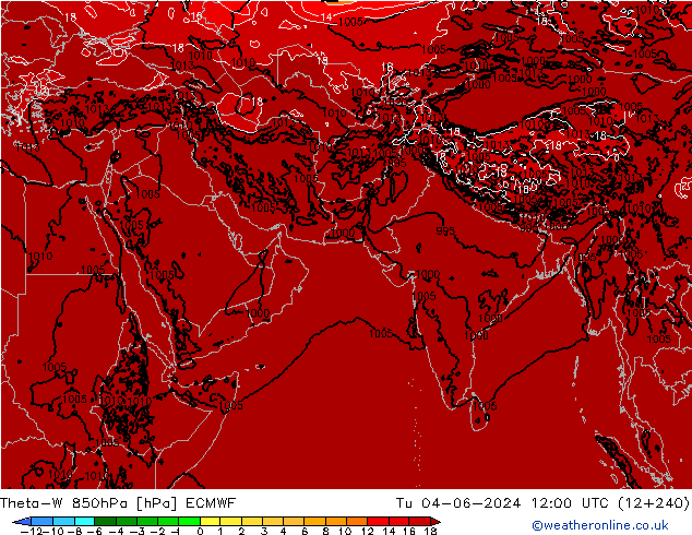 Theta-W 850hPa ECMWF Ter 04.06.2024 12 UTC