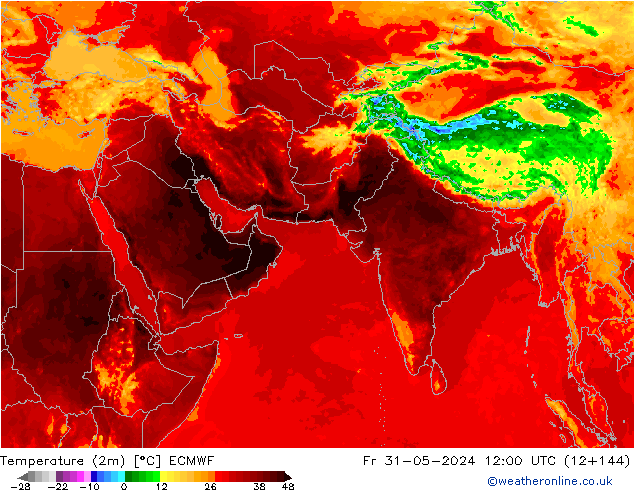 température (2m) ECMWF ven 31.05.2024 12 UTC