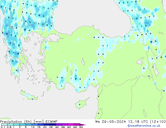 Z500/Rain (+SLP)/Z850 ECMWF Qua 29.05.2024 18 UTC