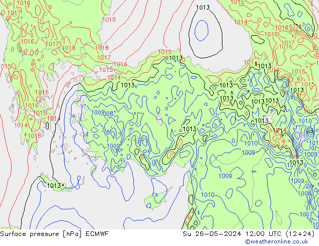 приземное давление ECMWF Вс 26.05.2024 12 UTC