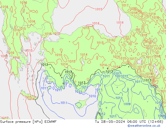 Surface pressure ECMWF Tu 28.05.2024 06 UTC