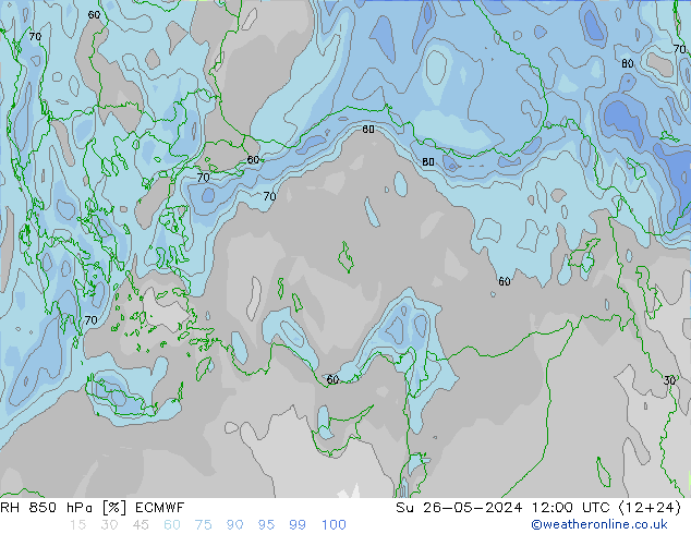 RH 850 hPa ECMWF  26.05.2024 12 UTC