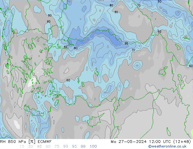 RH 850 hPa ECMWF  27.05.2024 12 UTC