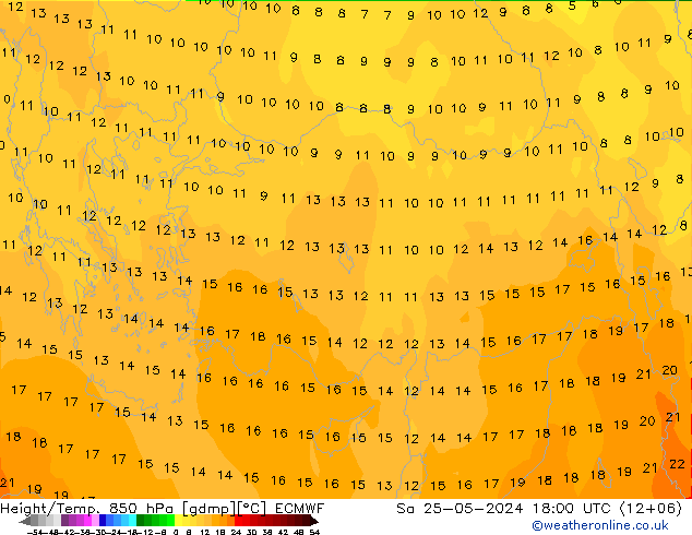 Z500/Rain (+SLP)/Z850 ECMWF sab 25.05.2024 18 UTC