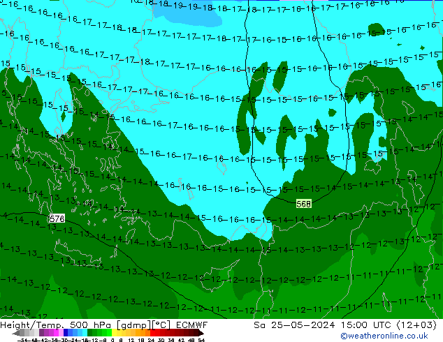 Géop./Temp. 500 hPa ECMWF sam 25.05.2024 15 UTC