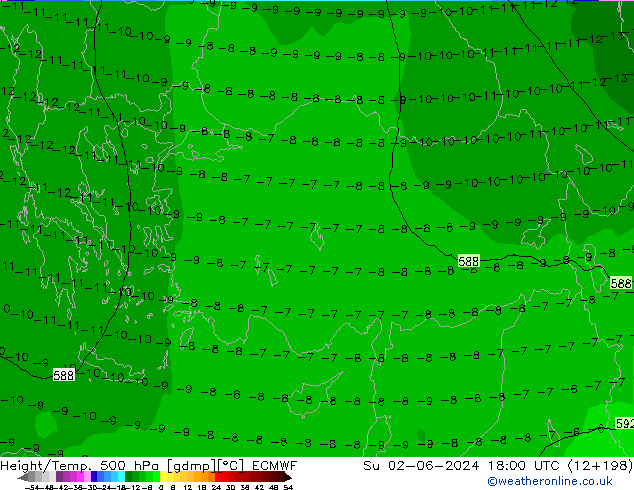 Z500/Rain (+SLP)/Z850 ECMWF dim 02.06.2024 18 UTC