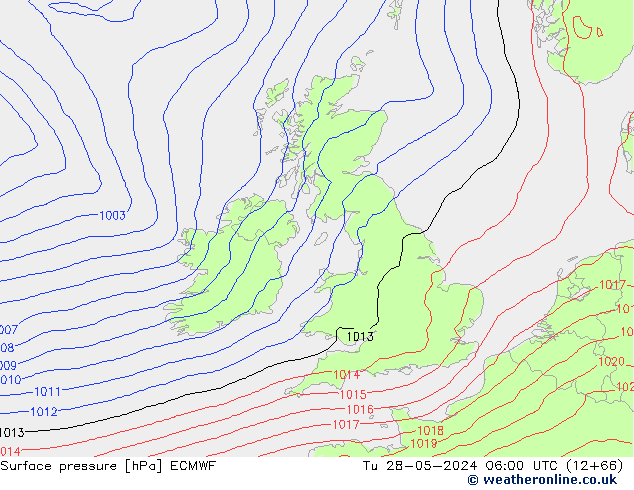 Surface pressure ECMWF Tu 28.05.2024 06 UTC