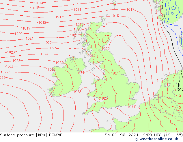 приземное давление ECMWF сб 01.06.2024 12 UTC