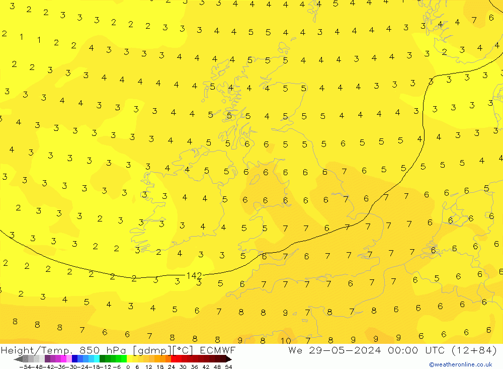 Z500/Rain (+SLP)/Z850 ECMWF śro. 29.05.2024 00 UTC