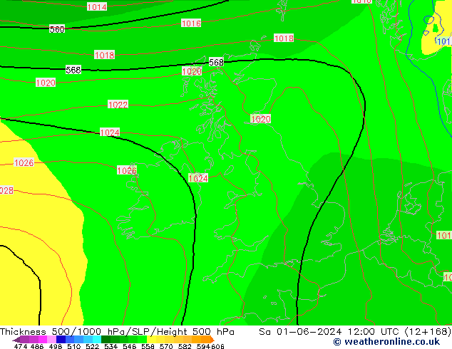 Thck 500-1000hPa ECMWF sab 01.06.2024 12 UTC