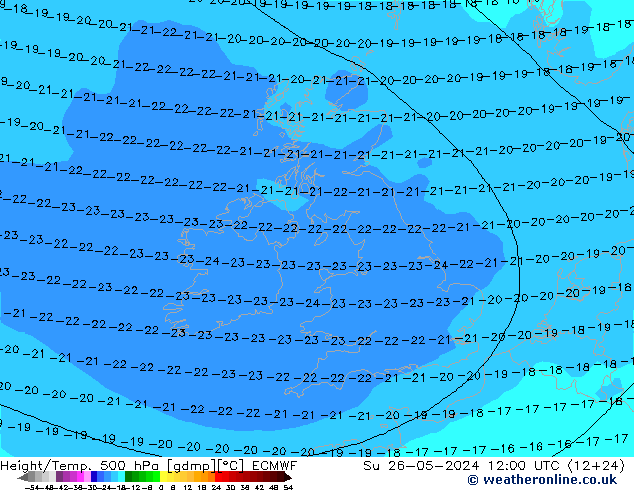 Z500/Rain (+SLP)/Z850 ECMWF So 26.05.2024 12 UTC