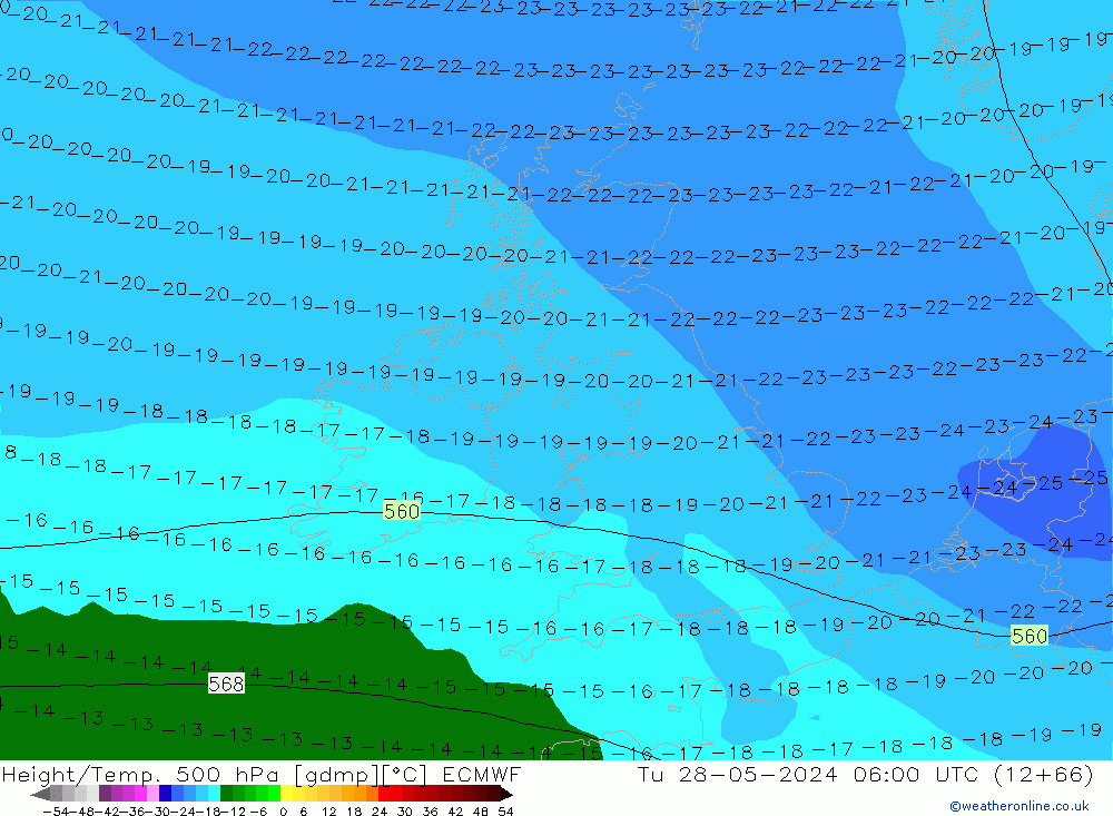 Z500/Rain (+SLP)/Z850 ECMWF Tu 28.05.2024 06 UTC