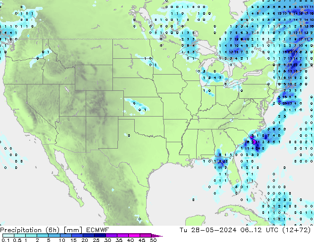 Z500/Rain (+SLP)/Z850 ECMWF mar 28.05.2024 12 UTC
