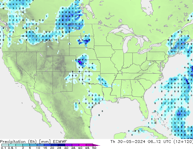 Yağış (6h) ECMWF Per 30.05.2024 12 UTC