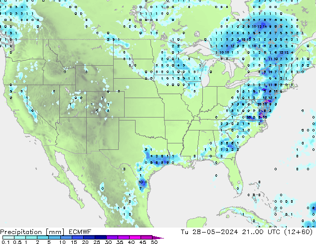 Précipitation ECMWF mar 28.05.2024 00 UTC