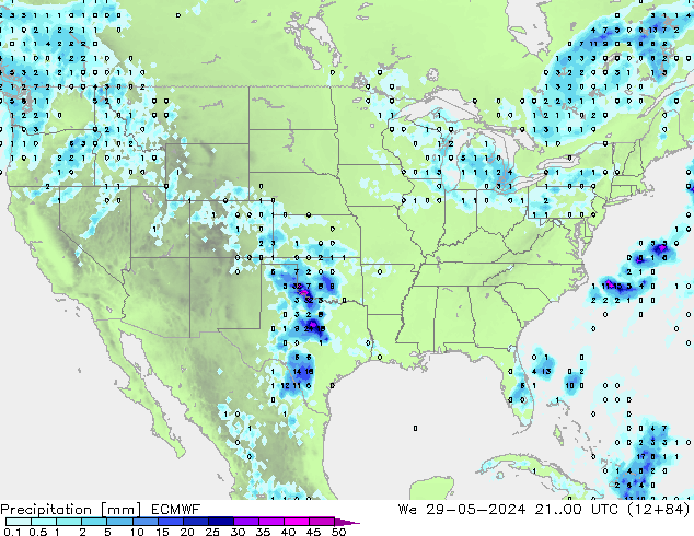 precipitação ECMWF Qua 29.05.2024 00 UTC