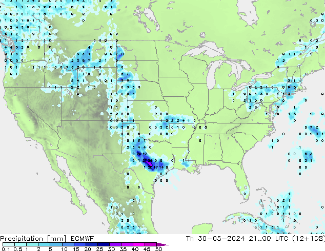 Précipitation ECMWF jeu 30.05.2024 00 UTC