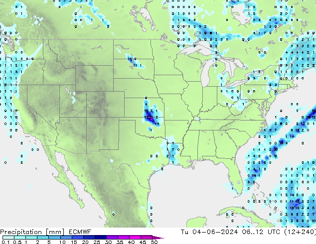 precipitação ECMWF Ter 04.06.2024 12 UTC