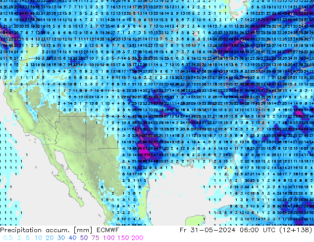 Toplam Yağış ECMWF Cu 31.05.2024 06 UTC