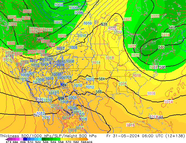 500-1000 hPa Kalınlığı ECMWF Cu 31.05.2024 06 UTC