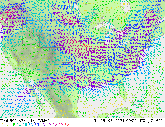 Viento 500 hPa ECMWF mar 28.05.2024 00 UTC