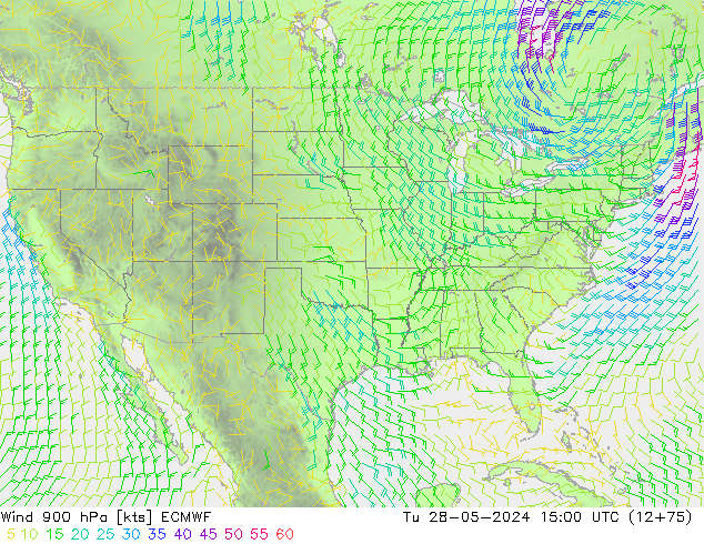 Rüzgar 900 hPa ECMWF Sa 28.05.2024 15 UTC