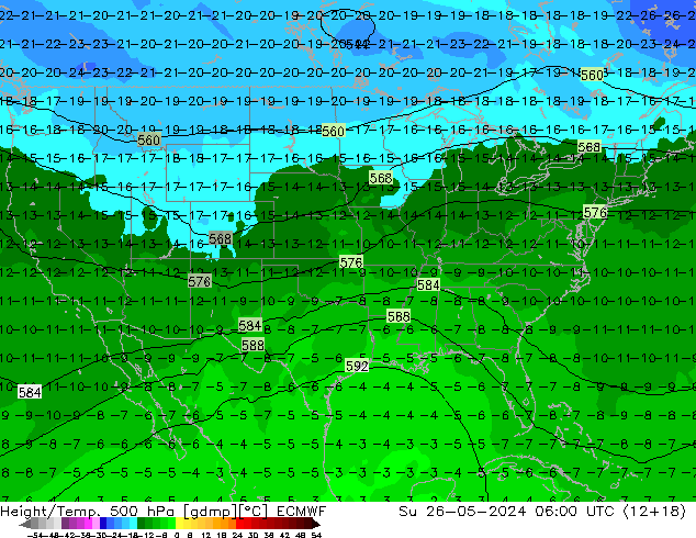 Z500/Rain (+SLP)/Z850 ECMWF dom 26.05.2024 06 UTC