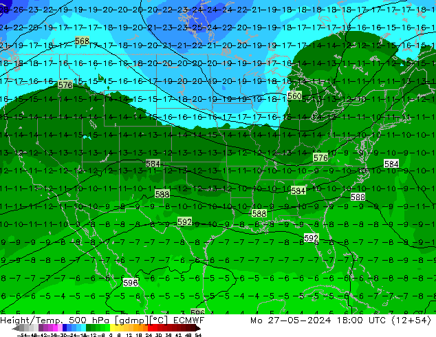 Z500/Rain (+SLP)/Z850 ECMWF Po 27.05.2024 18 UTC