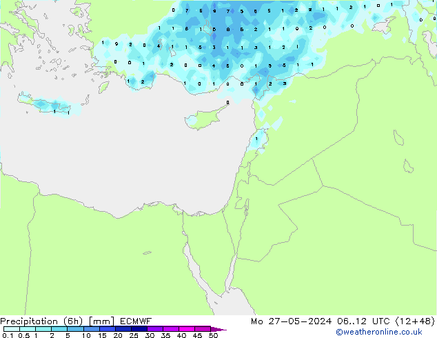 Z500/Rain (+SLP)/Z850 ECMWF Mo 27.05.2024 12 UTC